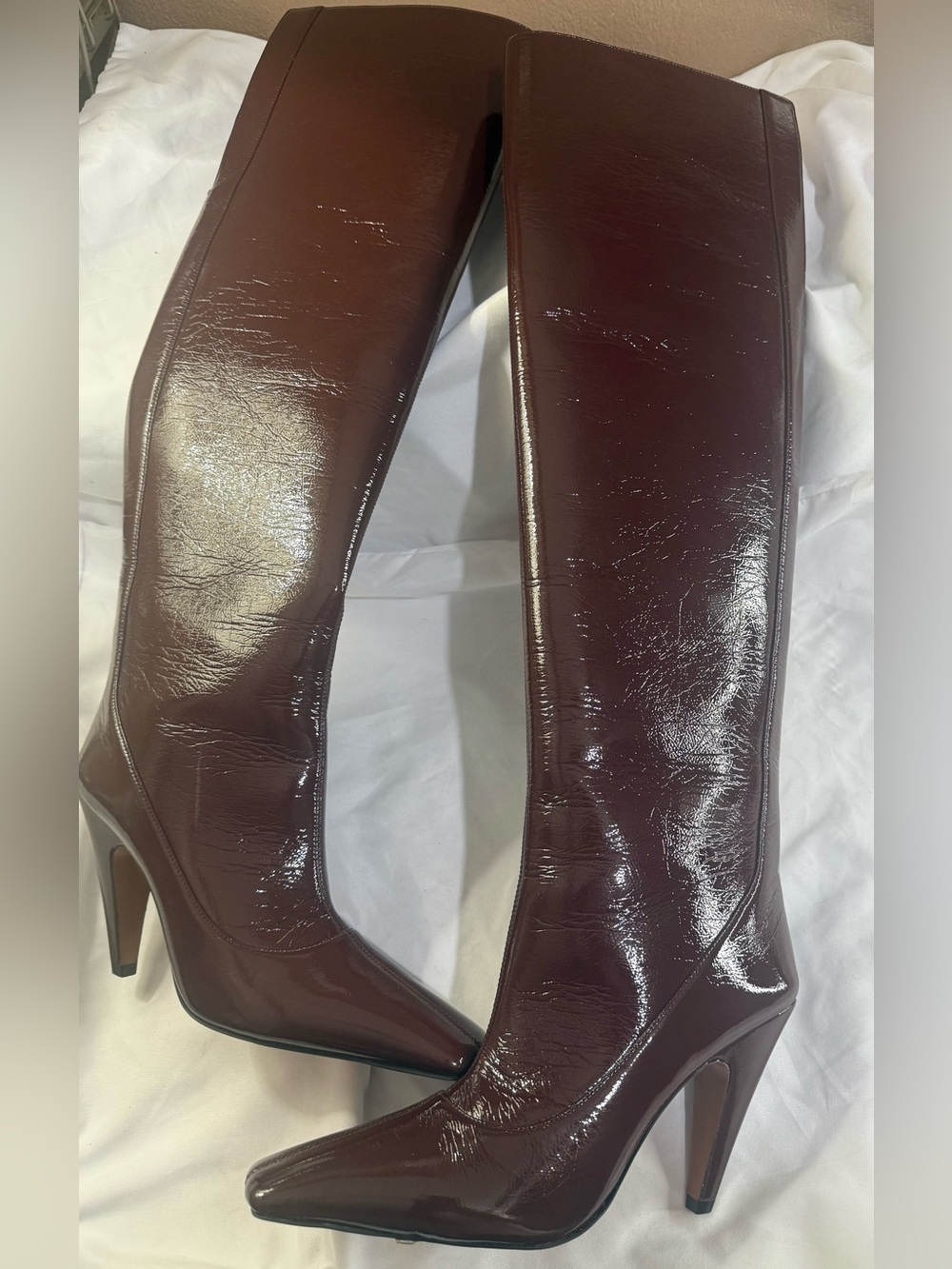 Stella /McCarthney Spur Patent Tall Boot W/Size 7 EU 37